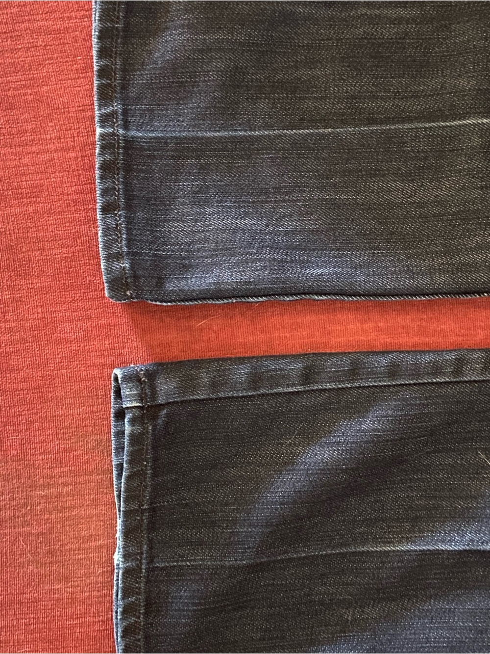 7 For All Mankind Dark Blue Straight Leg Jeans with Contrast Stitching - Picture 6 of 9